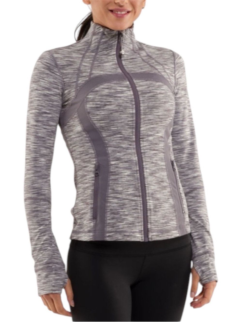 Lululemon Define Jacket Magnum Space Dye Grey White Purple Womens Size 10